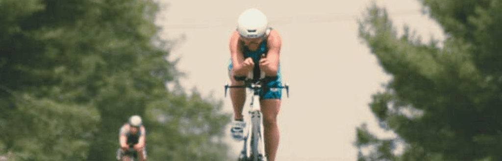 Coach Tammy Lee doing the 2013 40k international time trial cycling on a Trek Speed Concept triathlon bicycle in Nova Scotia