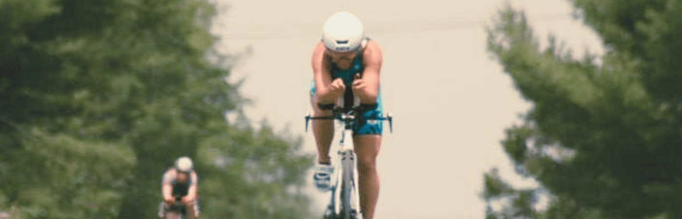 Coach Tammy Lee doing the 2013 40k international time trial cycling on a Trek Speed Concept triathlon bicycle in Nova Scotia